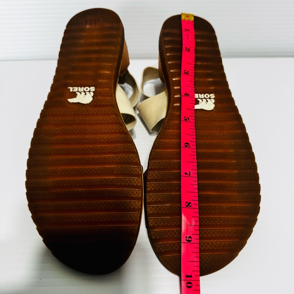 Sorel Ella Metallic Gold and Cream Sandals Size 7 - Picture 14 of 14
